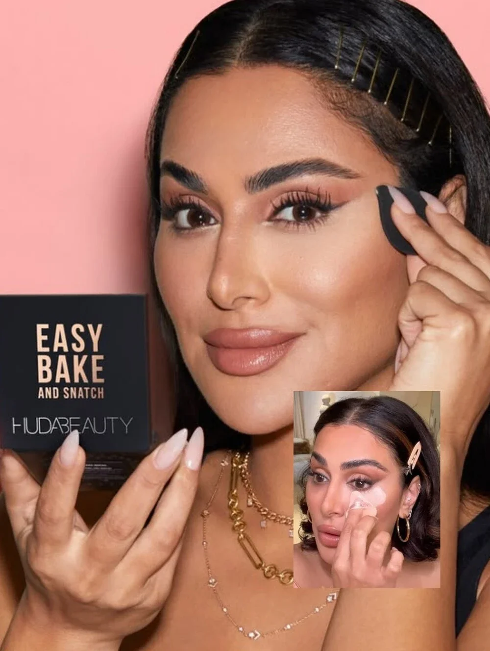 HUDA BEAUTY Easy Bake and Snatch Pressed Brightening & Setting Powder Peach Pie
